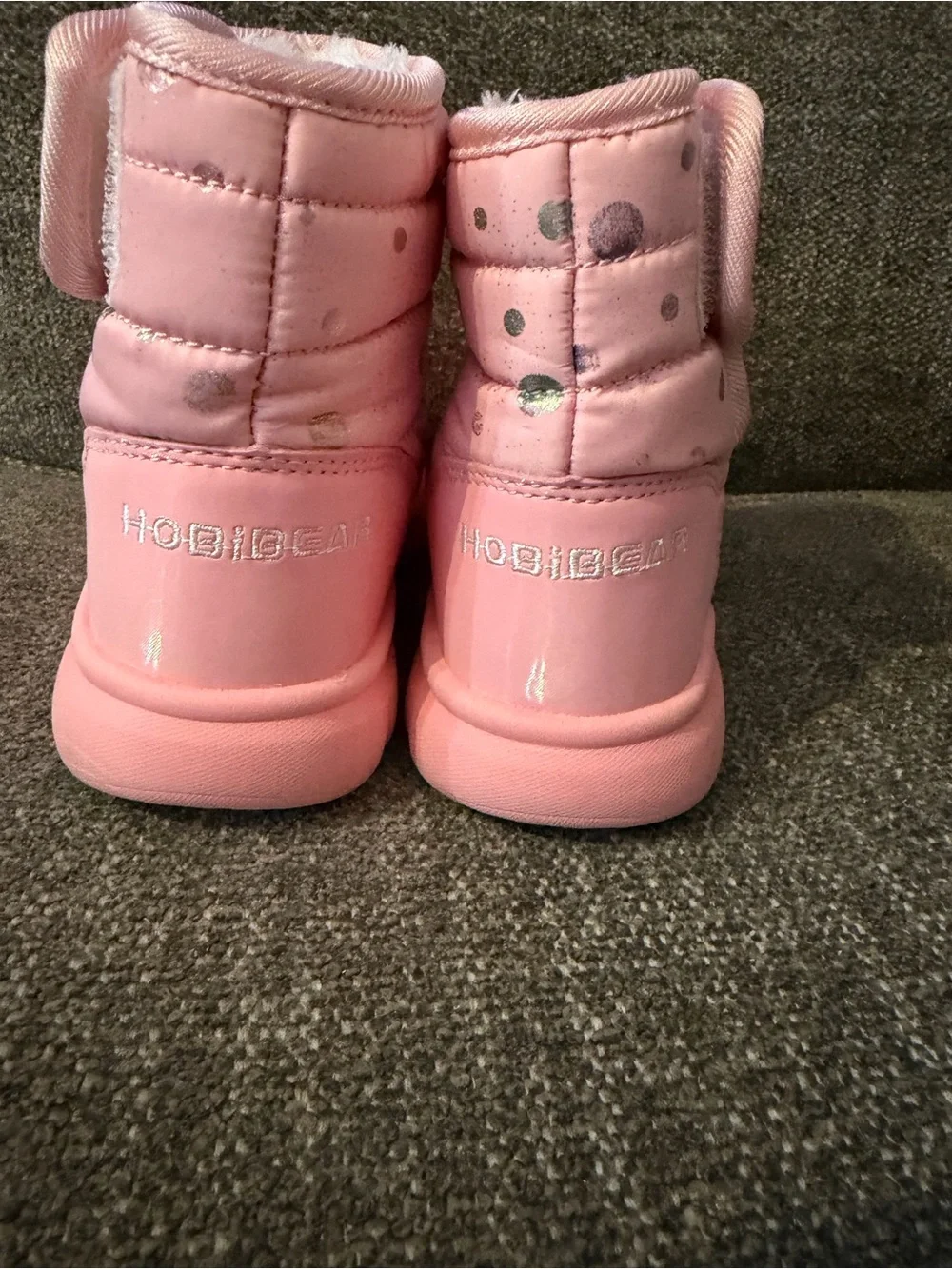 Kids Pink Dot Snow Boots with Easy Slip-On Fit